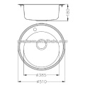 Foshan fabricante de tratamiento de superficie de decoración cuenco único fregadero de lavado redondo 510mm sin grifo mezclador